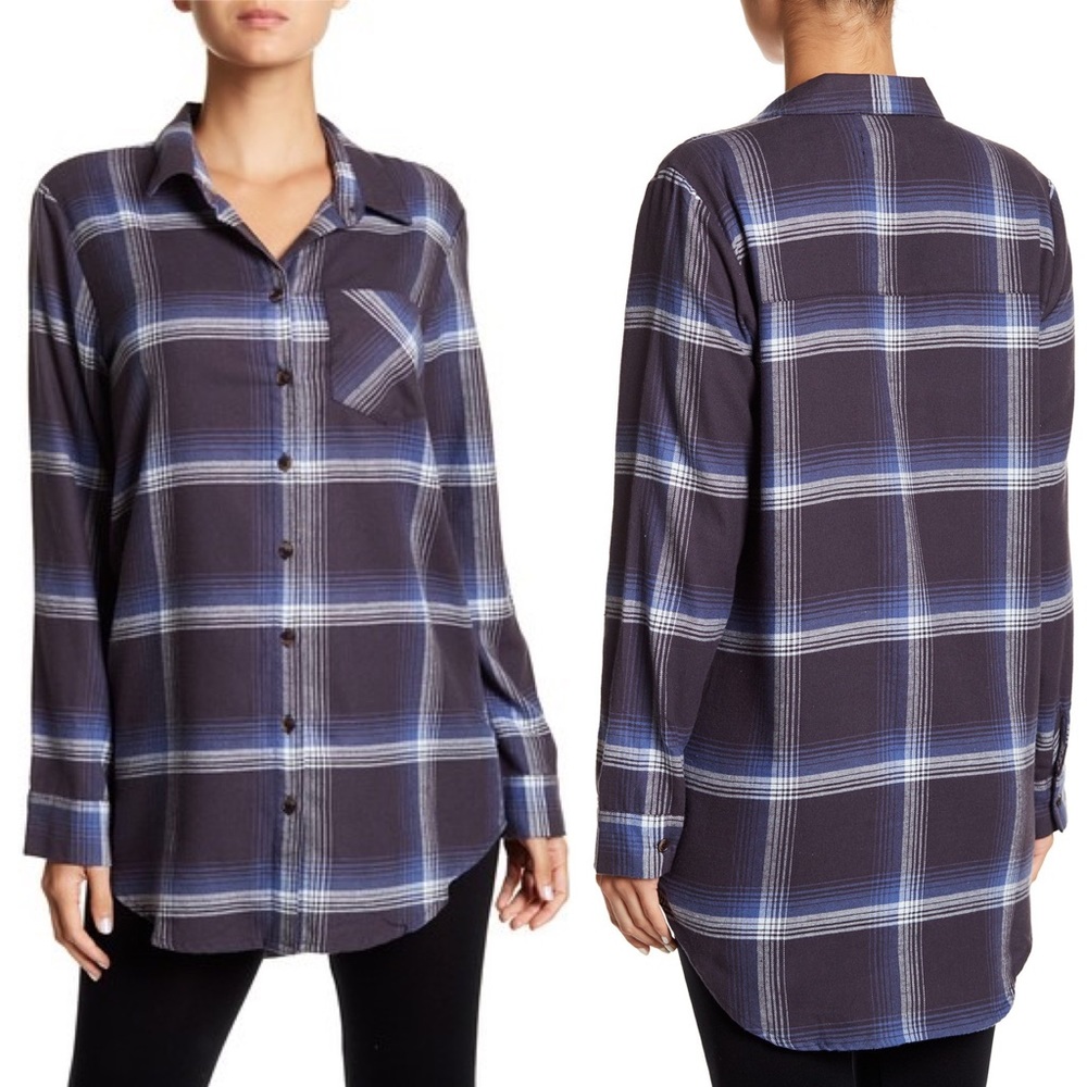 Free Press Navy Indigo Urban Plaid Flannel